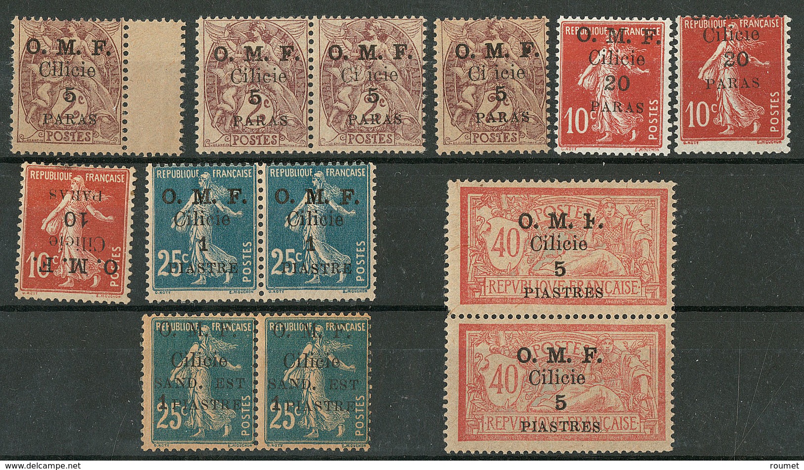 * Variétés. Nos 89 (4), 91 (3), 92 Paire, 94 Paire Verticale, 101 Paire. - TB - Other & Unclassified