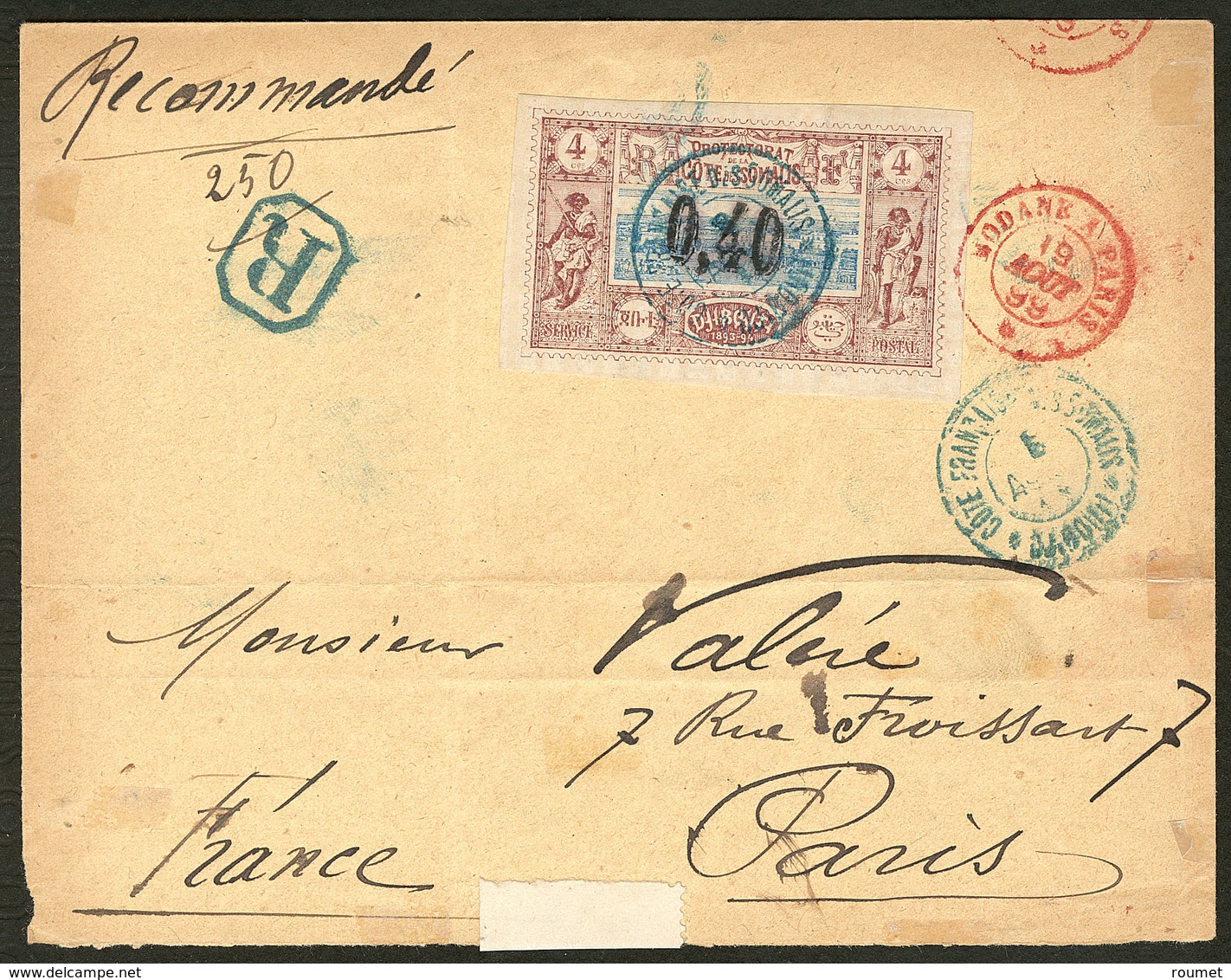 Lettre No 22, Seul Sur Enveloppe Recommandée D'Août 99 Pour Paris. - B - Other & Unclassified