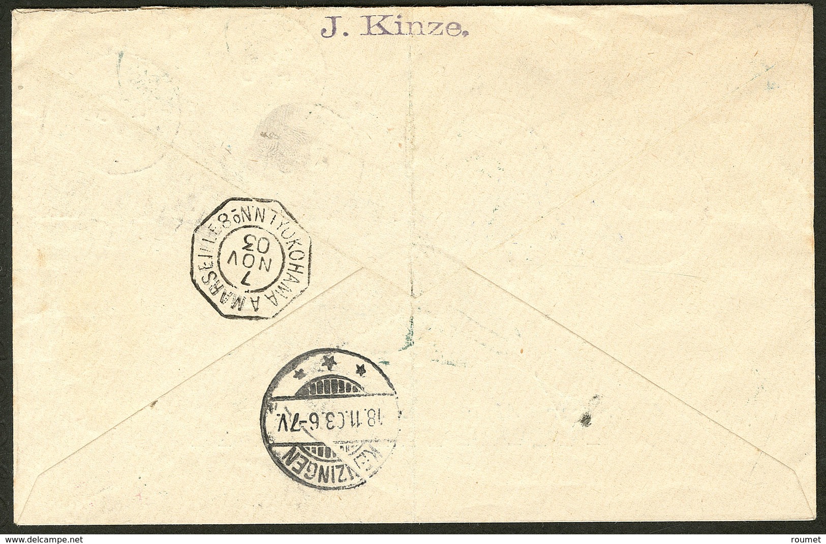 Lettre No 56 (10), Sur Enveloppe Recommandée De Djibouti 7 Nov 1903 Pour L'Allemagne. - TB - Other & Unclassified