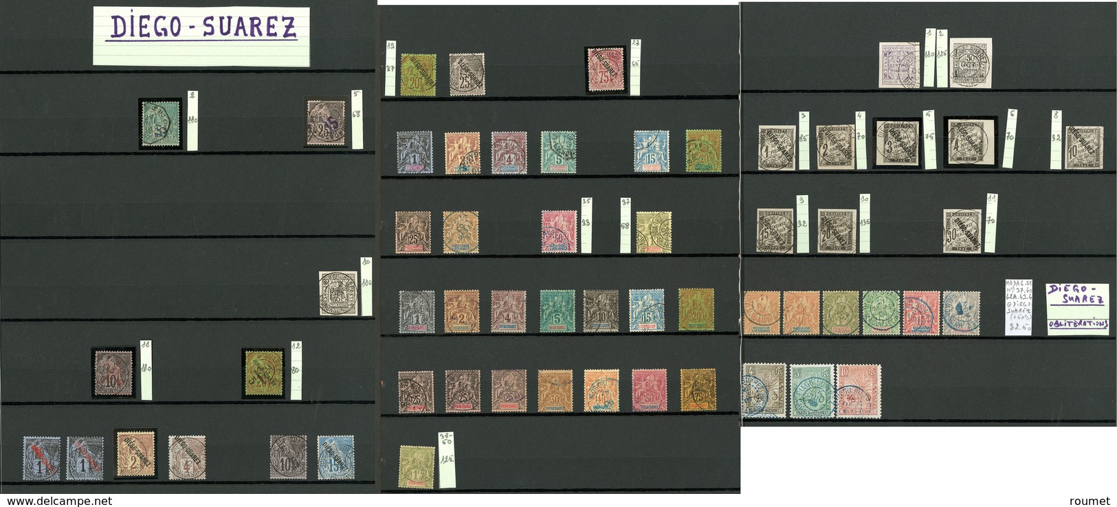 Collection. 1890-1893 (Poste, Taxe), Diverses Valeurs Moyennes, Qqs Doubles Et Obl Diverses. - TB - Altri & Non Classificati