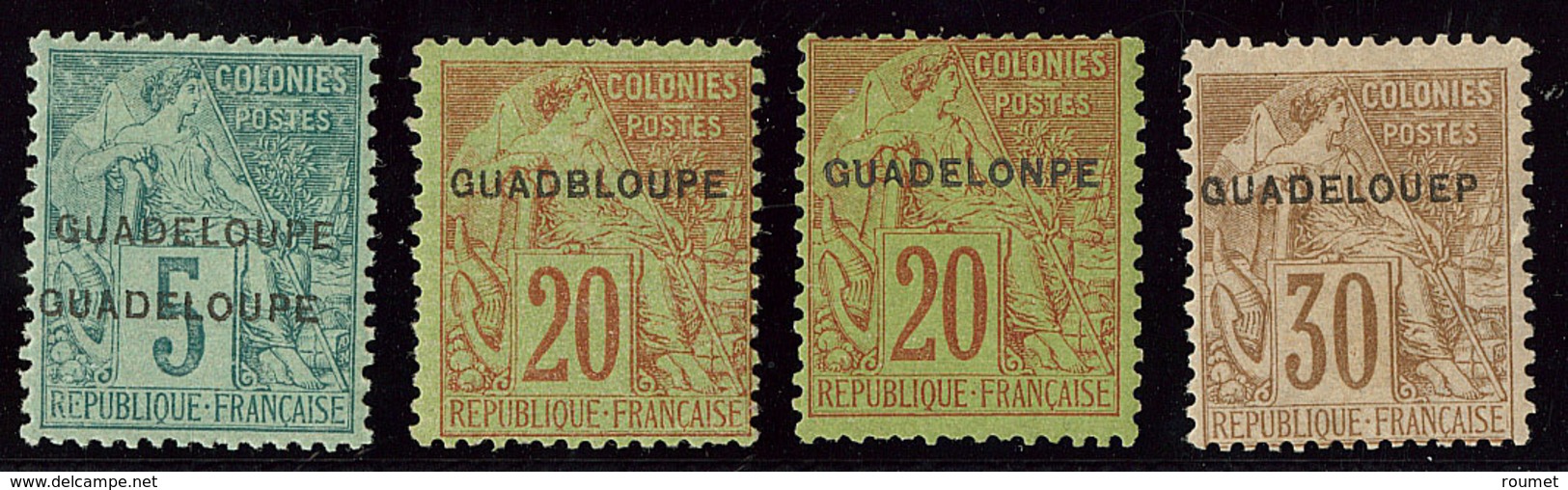 * Variétés. Nos 17b, 20aB, 20aC (am.), 22aD. - TB - Other & Unclassified