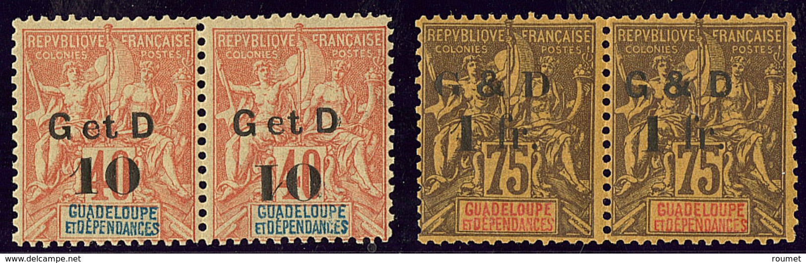 ** Variétés. Nos 46f En Paire Avec Normal, 49 Paire * Avec G&D Différents. - TB - Autres & Non Classés