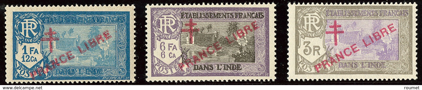 ** France-Libre. Variété "PRANCE". Nos 163, 166, 169, (Maury 211a, 214a, 217b). - TB (cote Maury) - Other & Unclassified