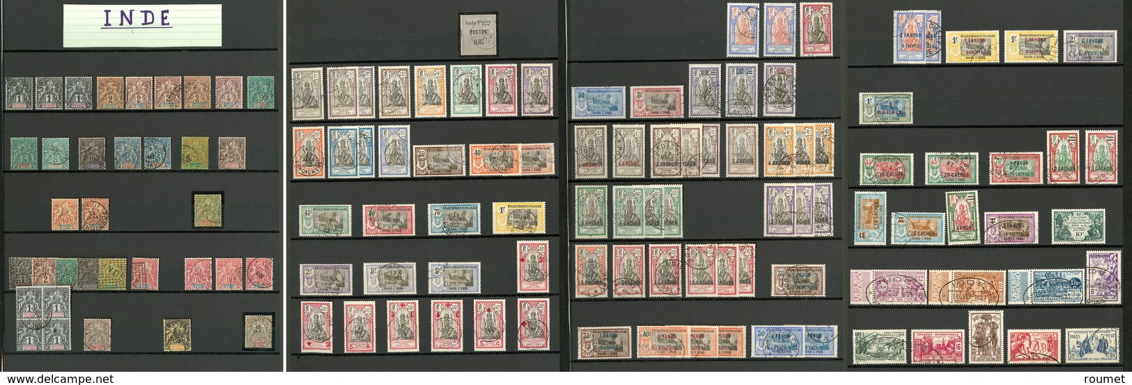 Collection. 1892-1945 (Poste), Valeurs Moyennes, Qqs Doubles, France-Libre Et Taxe, Obl. Diverses. - TB - Autres & Non Classés