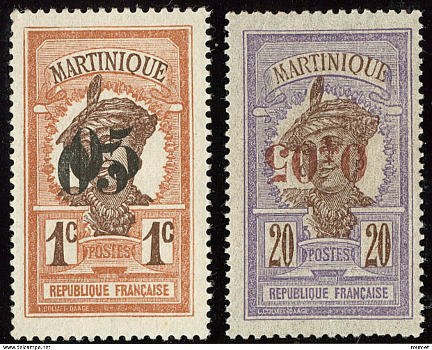 ** Variétés. Nos 83b, 106a. - TB - Autres & Non Classés