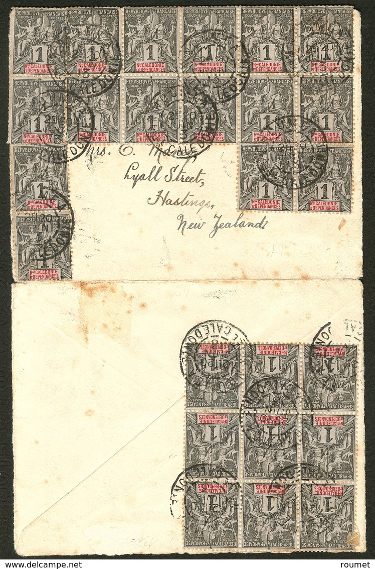 Lettre No 41 (25) Obl Nouméa Juin 1913 Sur Enveloppe Pour La Nelle Zélande. - TB - Other & Unclassified