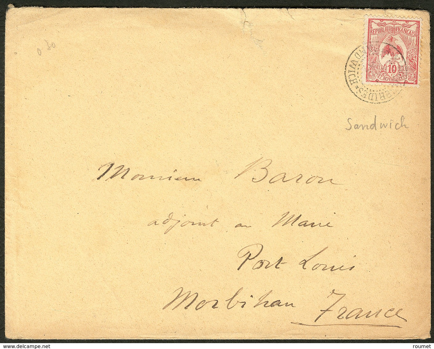 Lettre No 92, Obl Cad Pt Sandwich 1907, Sur Enveloppe Pour La France. - TB - Autres & Non Classés