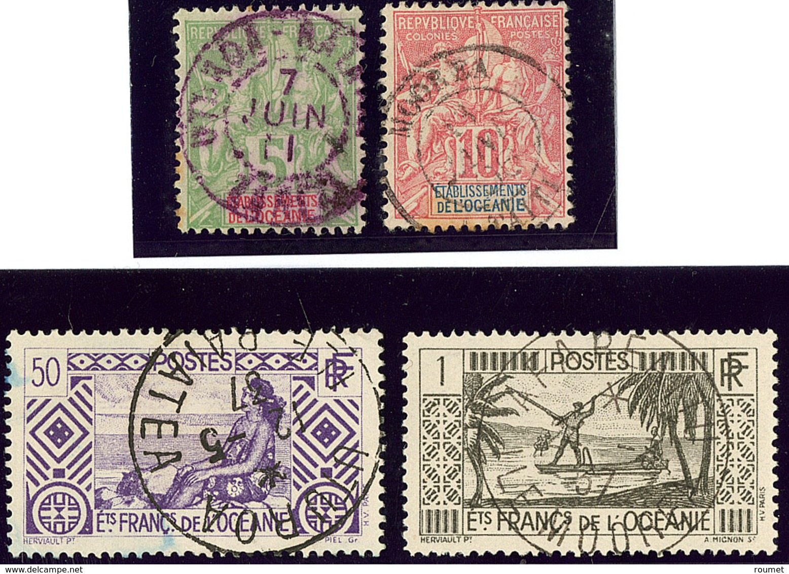 Nos 14 Et 99 Obl Cad Uturoa Raiatea Et 15 Et 84 Obl Moorea. - TB - Other & Unclassified