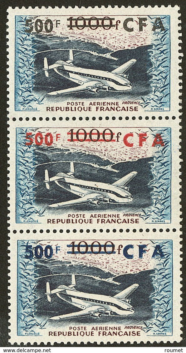 ** Poste Aérienne. No 55a, En Bande De Trois Verticale. - TB (N°et Cote Maury) - Altri & Non Classificati