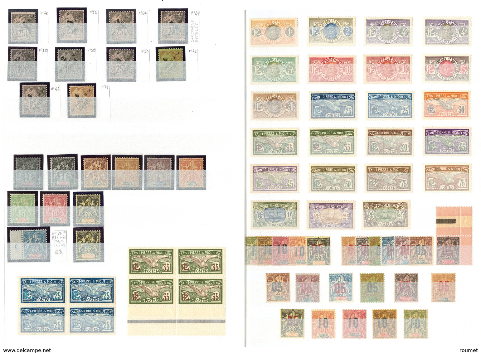 ** Collection. 1891-1957 (Poste, PA, Taxe), Des Valeurs Moyennes Et Séries Complètes, Qqs Doubles Et Bloc De Quatre. - T - Other & Unclassified