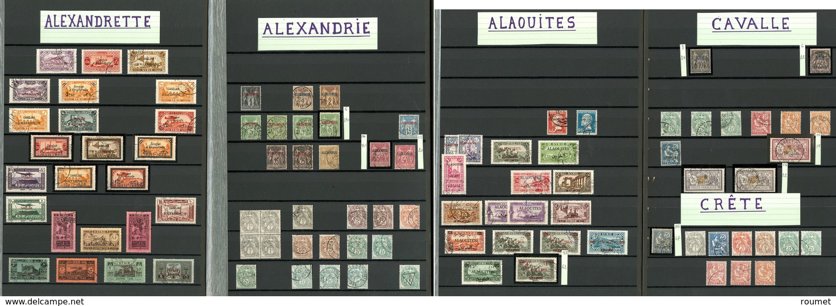 Colonies De La Méditerranée 1899-1927, Dont Alexandrie, Port Saïd, Alaouites, Des Valeurs Moyennes Et Obl Diverses. - TB - Collezioni