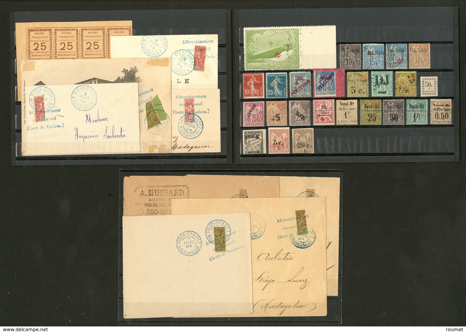 * 1892-1910, Valeurs Diverses * Ou Obl, Dont Huit Coupés De Madagascar Sur Diverses Enveloppes. - TB - Collections