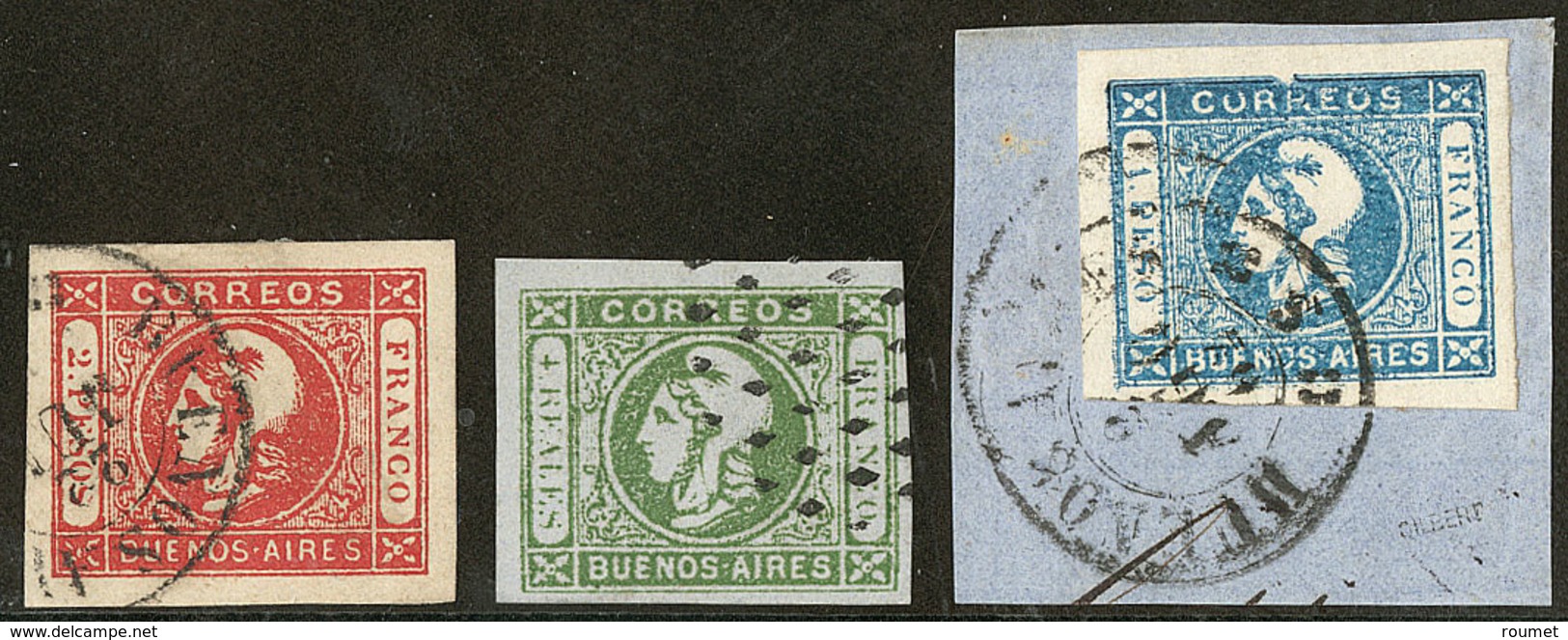 ARGENTINE. Buenos-Aires. Nos 11 à 13, Sur Petits Fragments. - TB - Other & Unclassified