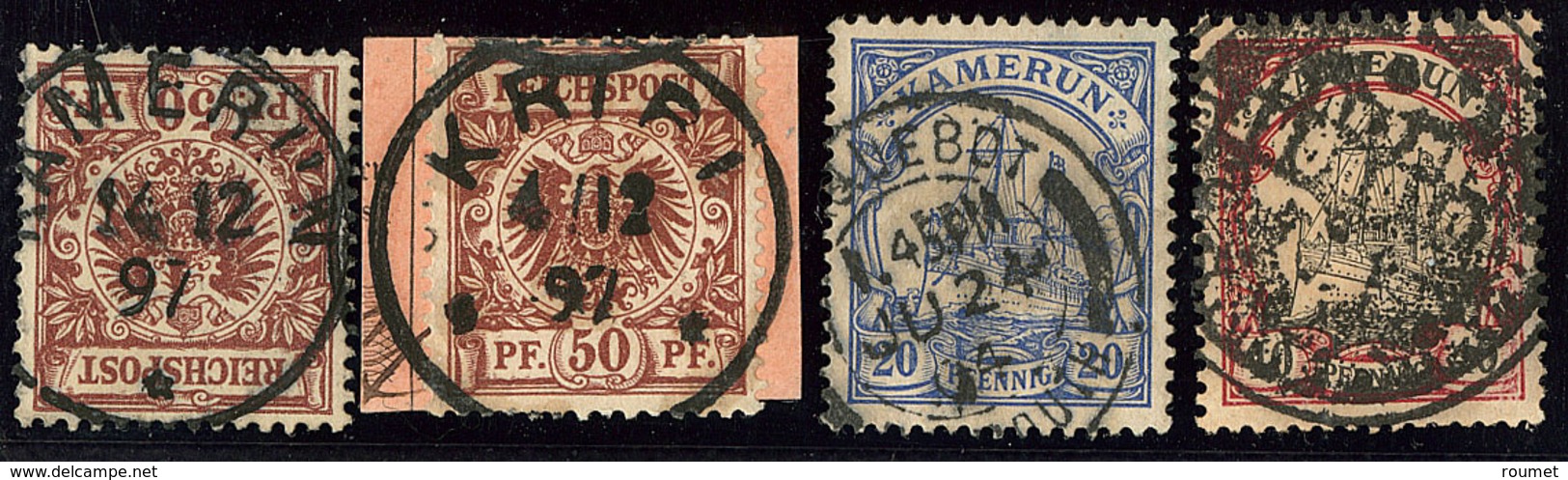 CAMEROUN ALLEMAND. Nos 10, 13, Allemagne N°50 (2) Obl Cad. - TB - Kamerun