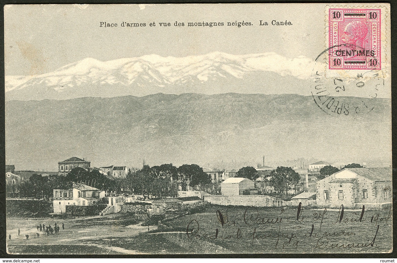 Lettre CRETE. Bureaux Autrichiens. No 2, Sur CP De La Canée 27 Août 1904, Pour Orléans. - TB - Crete