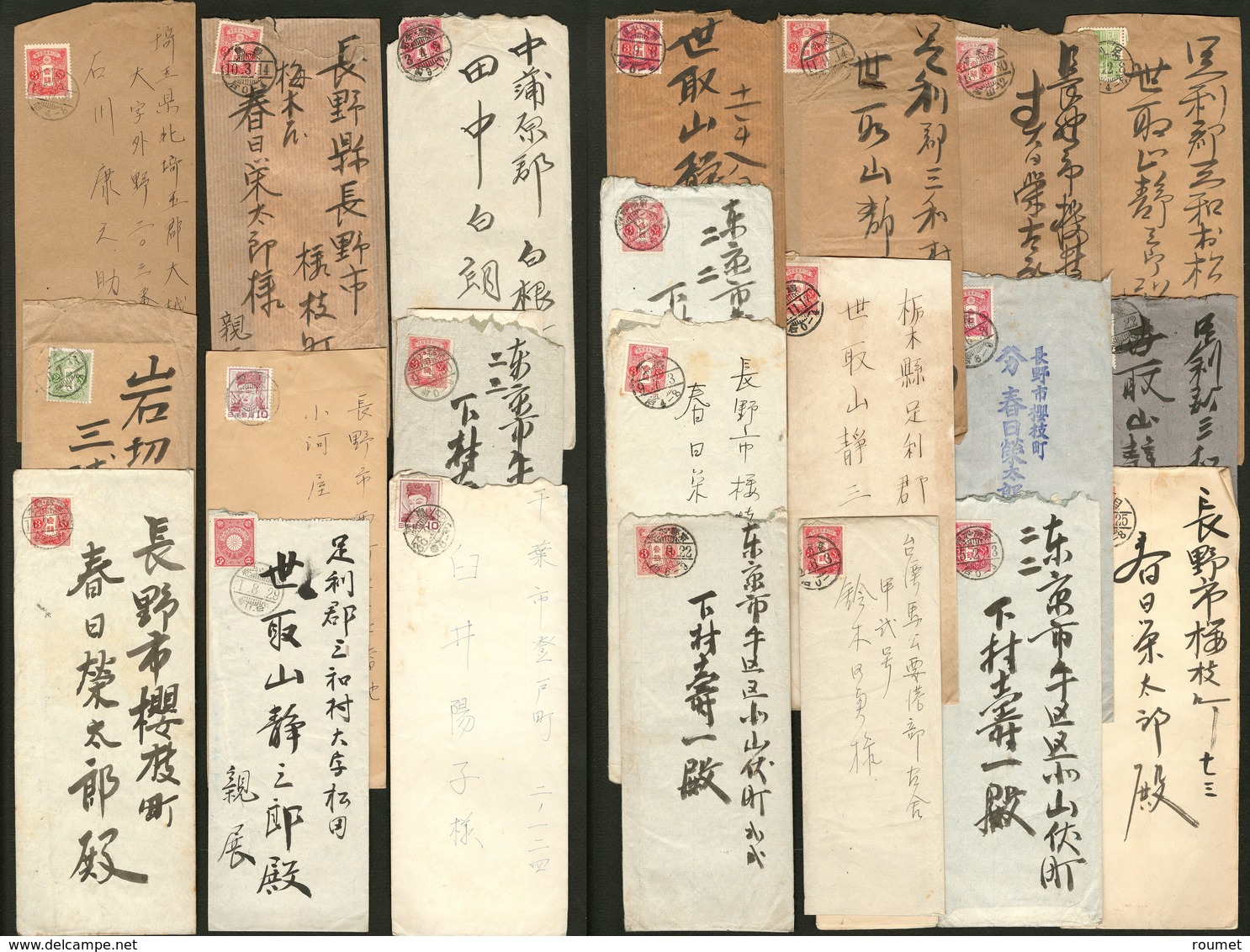 Lettre JAPON. Lot. 1900-1929, 33 Plis Affts, Obl Et Destinations Divers. - TB Ou B - Other & Unclassified