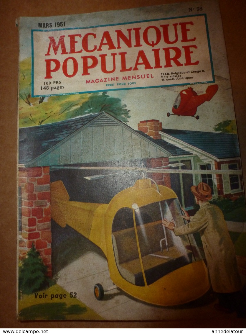 1951 MÉCANIQUE POPULAIRE:Des Arbres Neufs Avec Vieux;J'ai 1 Million De Grenouilles;Gravure Sur Pierre;Travail-bambou;etc - Otros & Sin Clasificación