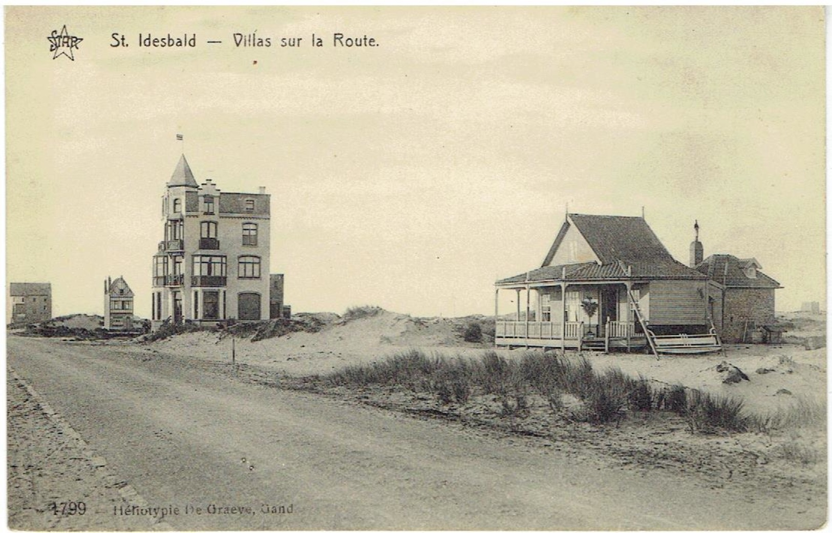 ST IDESBALD - Coxyde - Villas Sur La Route - N° 1799 - Héliotypie De Graeve - Koksijde