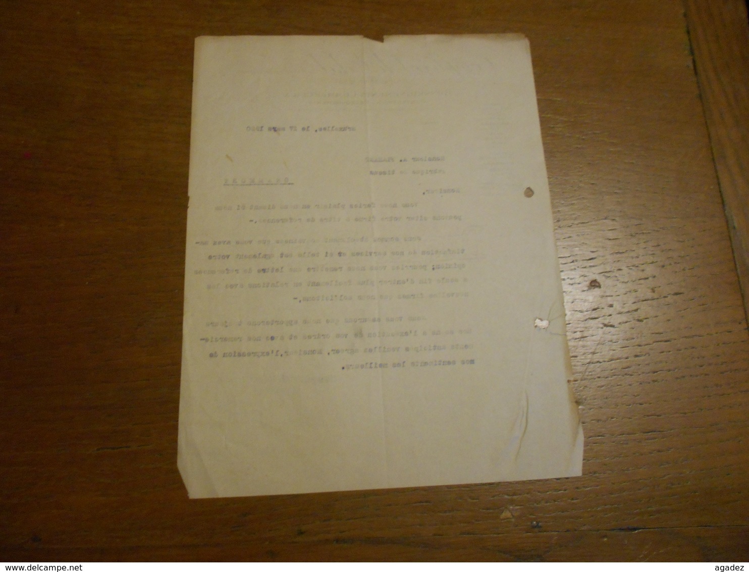 Ancienne Lettre "Comptoir Ch.Eckel "   Bruxelles 1920 Renseignements Commerciaux,contentieux ,recouvrement - Banca & Assicurazione