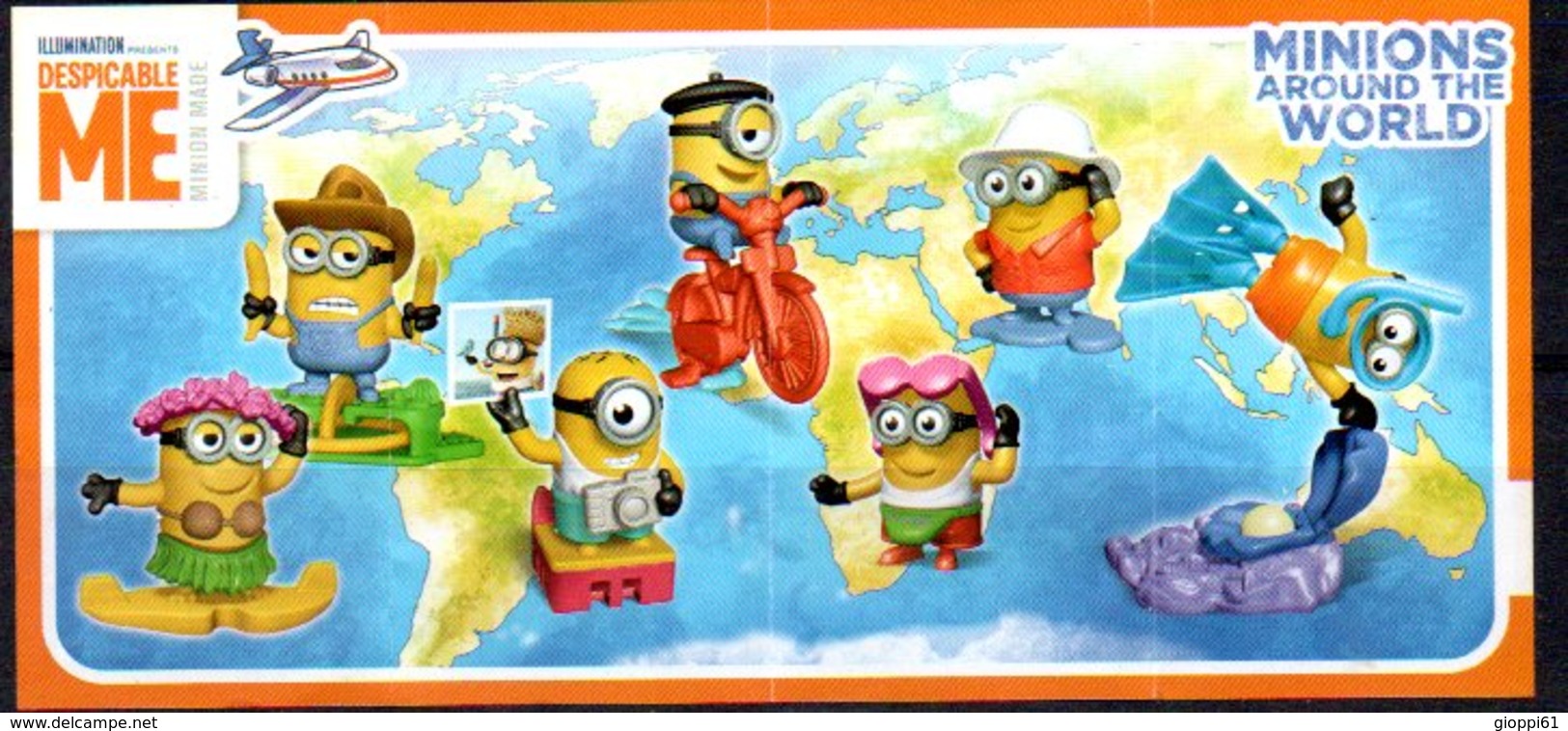 Cartina Istruzioni Kinder ' Minions Around The World' (Fronte E Retro) - Notices