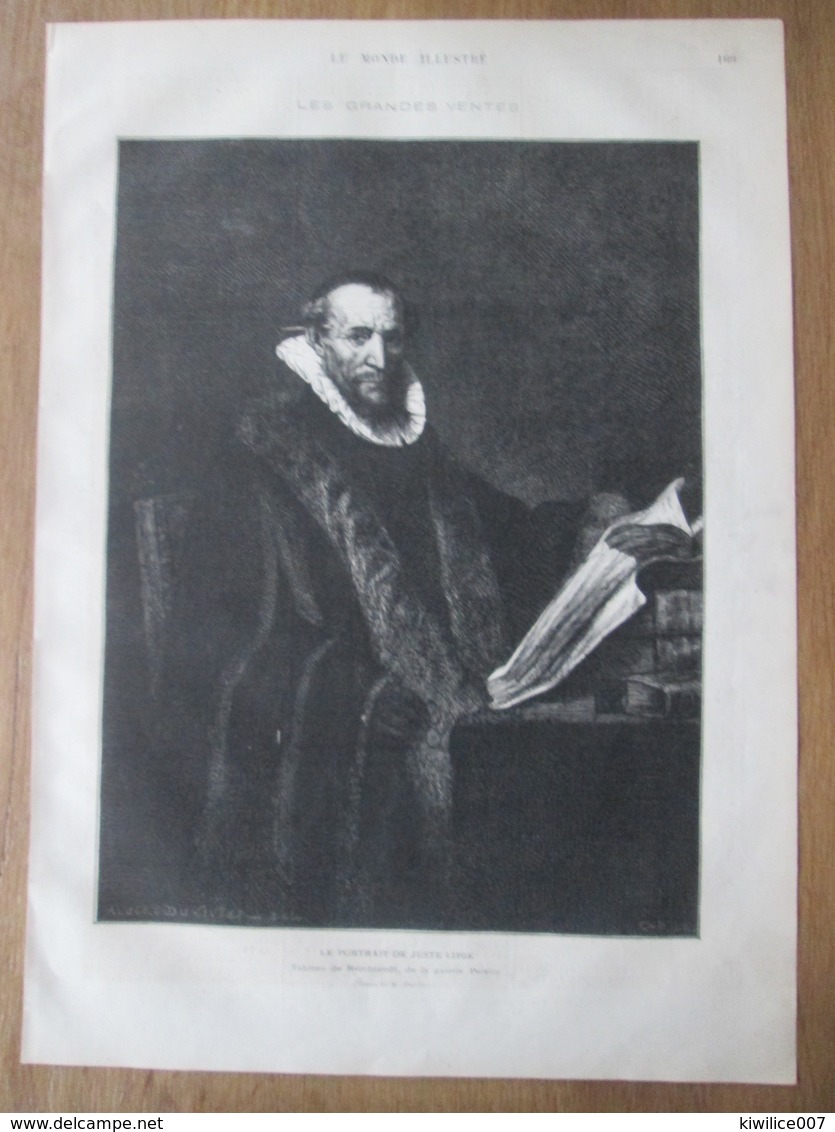 Gravure  1872 Portrait De Juste Lipse  D'aprés Rembrandt 1872 - Unclassified