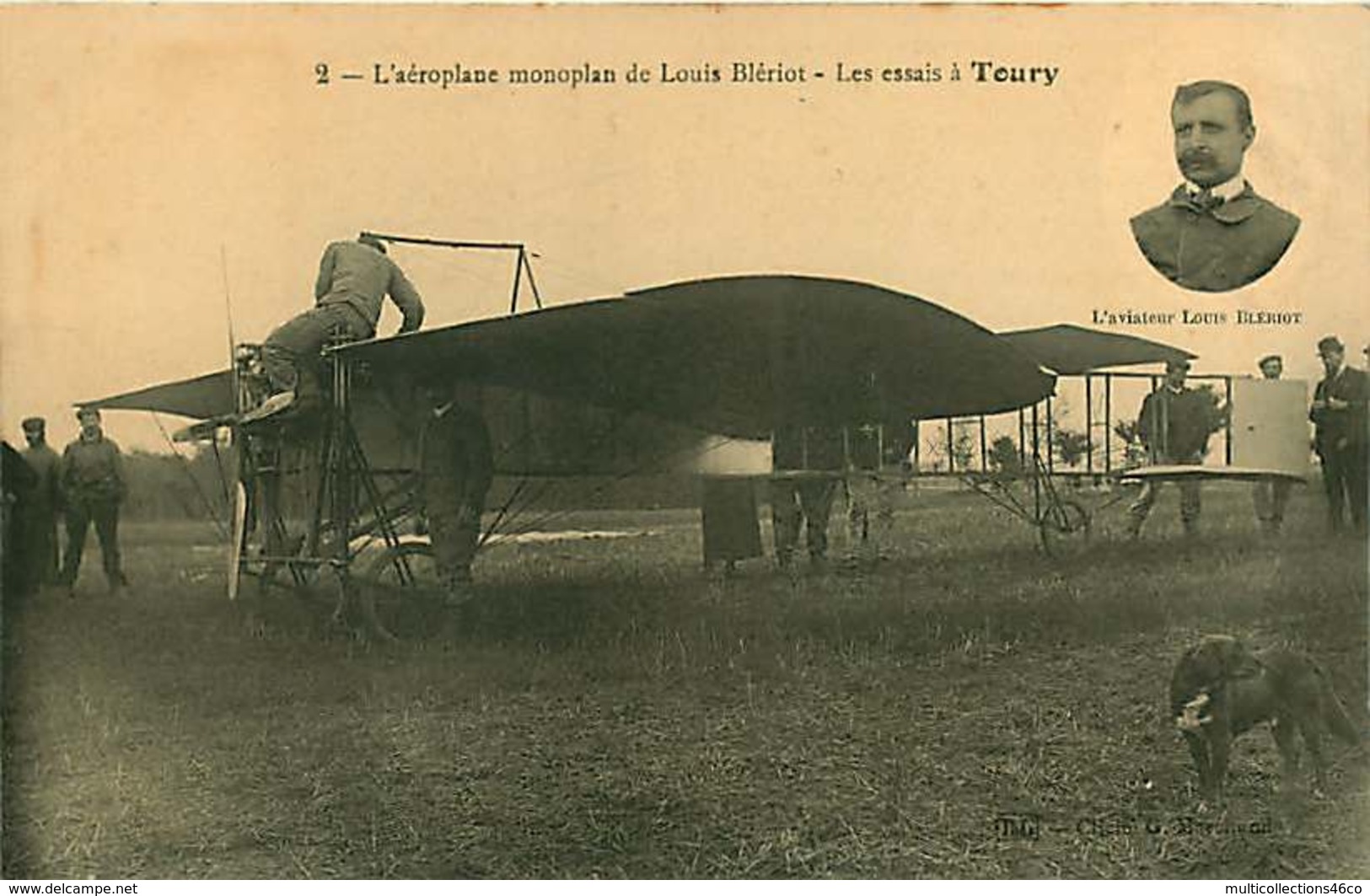 140119 - 28 TOURY Aéroplane Monoplan De Louis Blériot - Les Essais - Aviation Avion Aviateur Chien - Altri & Non Classificati