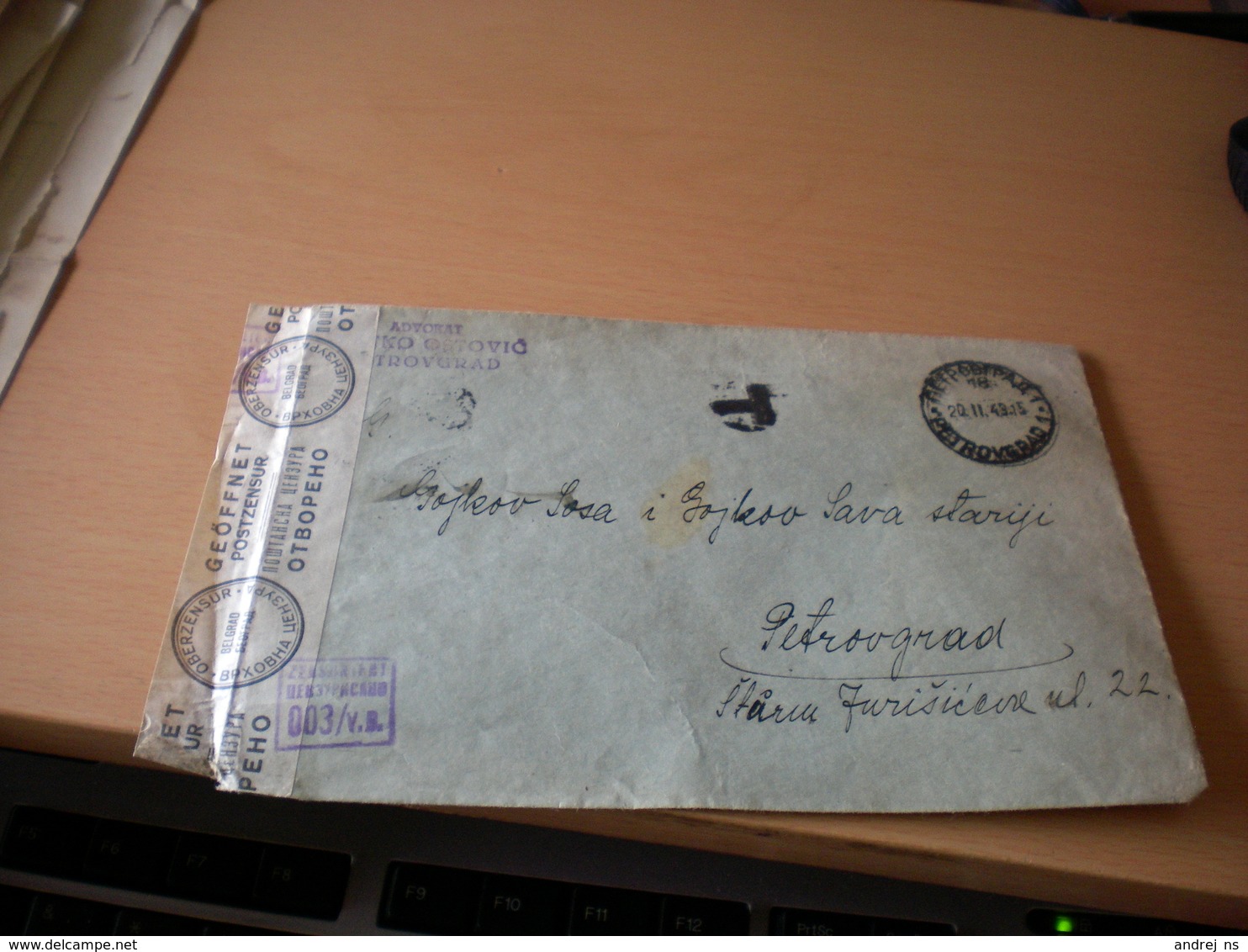 WW2 Nazy Okupation Petrovgrad Zrenjanin T  Postzensur  1943 - Serbie