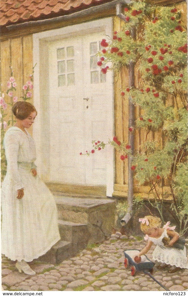 "Paul Fischer. Mutters Lieblig" Fine Painting, Nice Antique German Postcard - Mujeres