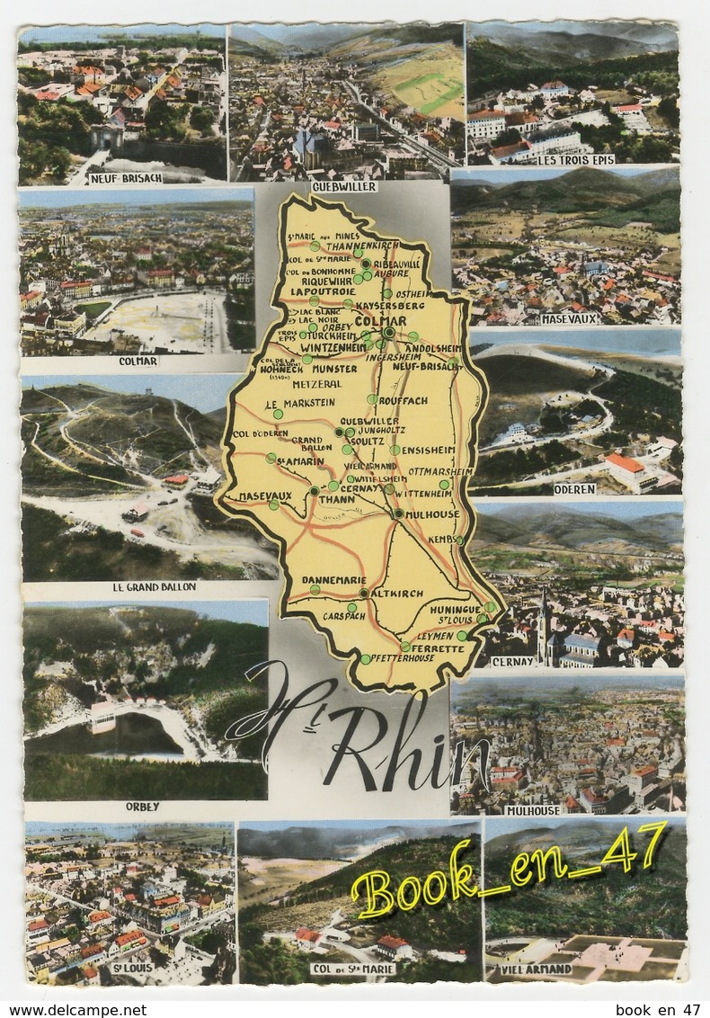 {79990} 68 Haut Rhin , Carte Et Multivues ; Guebwiller , Neuf Brisach , Colmar , Mulhouse , Orbey , Saint Louis , Cernay - Cartes Géographiques