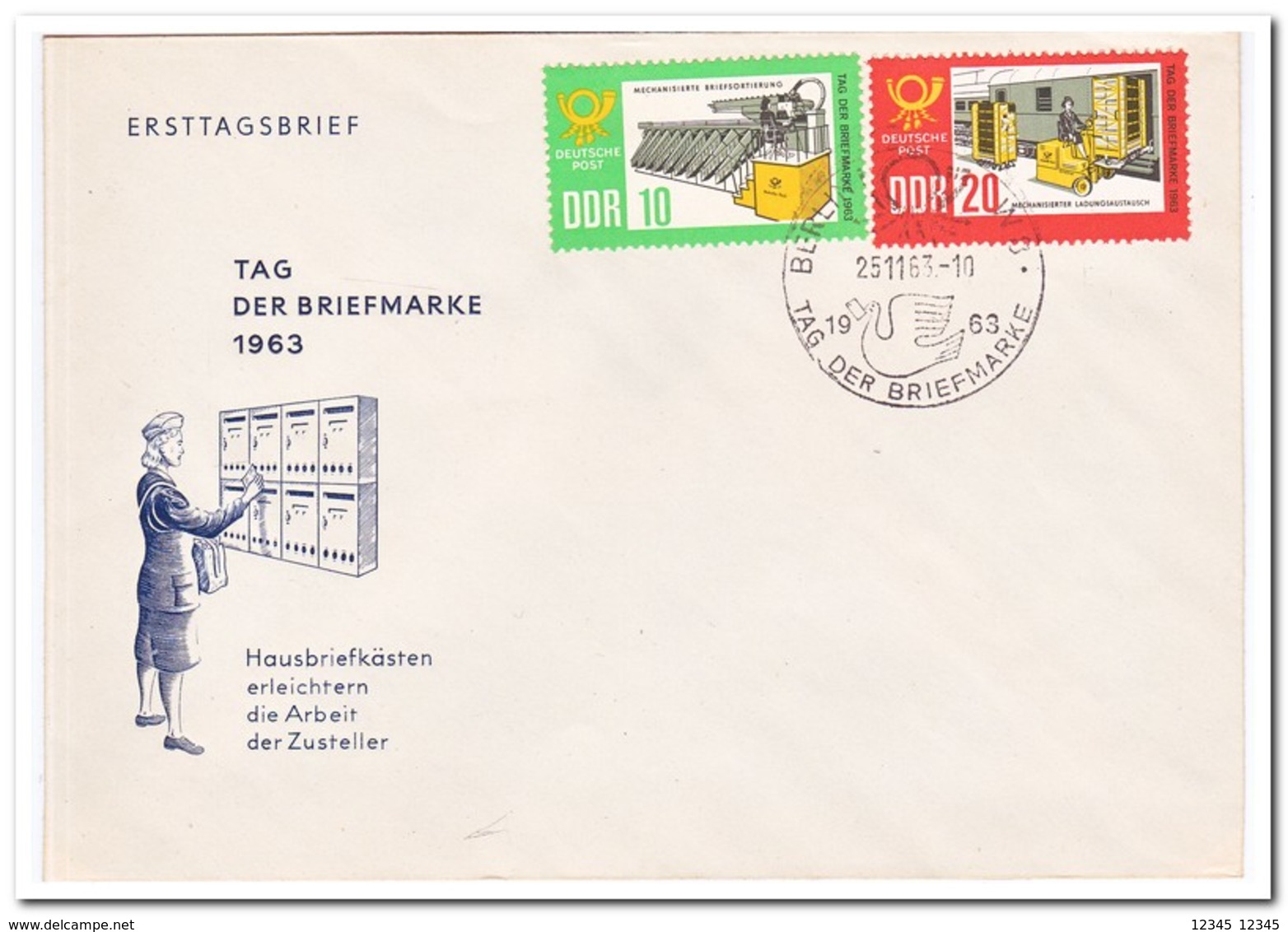 DDR 1963, FDC, Day Of The Stamp - Autres & Non Classés