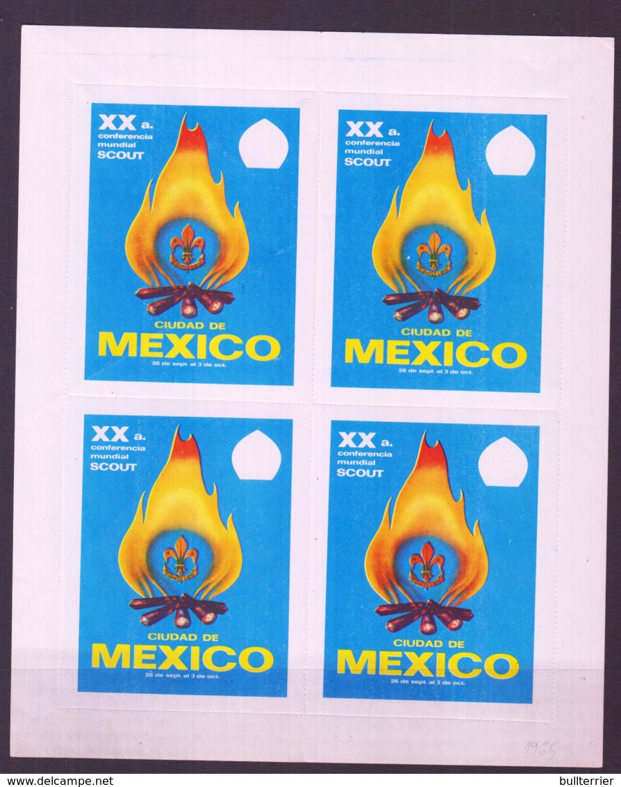 SCOUTS -  MEXICO - SCOUTS  CONFERENCE  SHEETLET OF 4 LABELS MNH - Unused Stamps