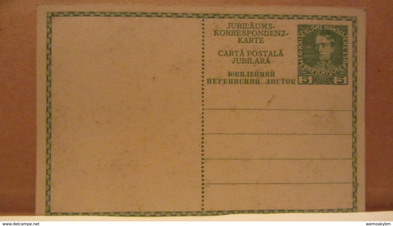 Österreich GA 5 Heller Jubiläums-Korrespondenz-Karte (Dreisprachig) 1848 - 1908 Ungebraucht Mit Bild Franz Joseph - Other & Unclassified
