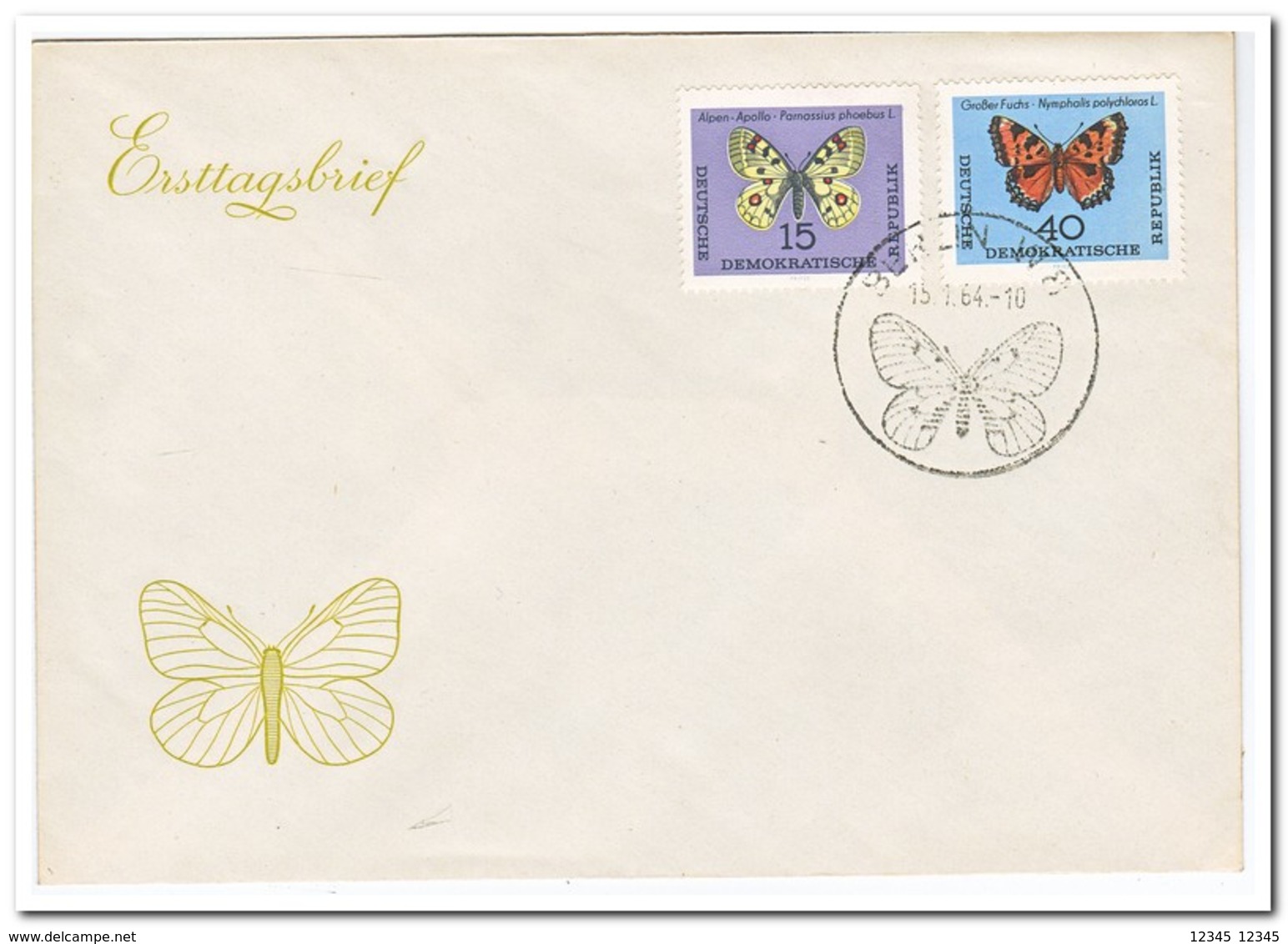 DDR 1964, FDC, Butterflies - Autres & Non Classés