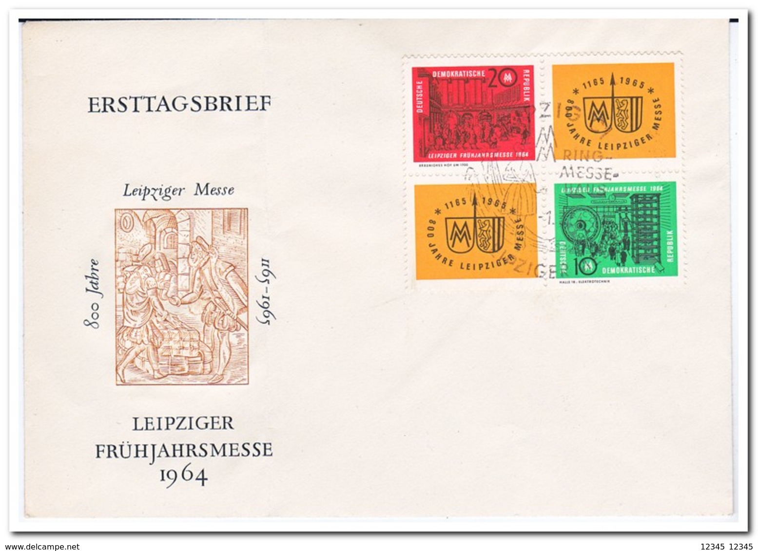 DDR 1964, FDC, Leipzig Spring Fair ( Envelope Has A Fold ) - Andere & Zonder Classificatie