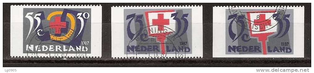 Netherlands Nederland Pays Bas 1384a-1384c  Used ; Croix Rouge, Cruz Roja, Rote Creuz, Red Cross - Rode Kruis