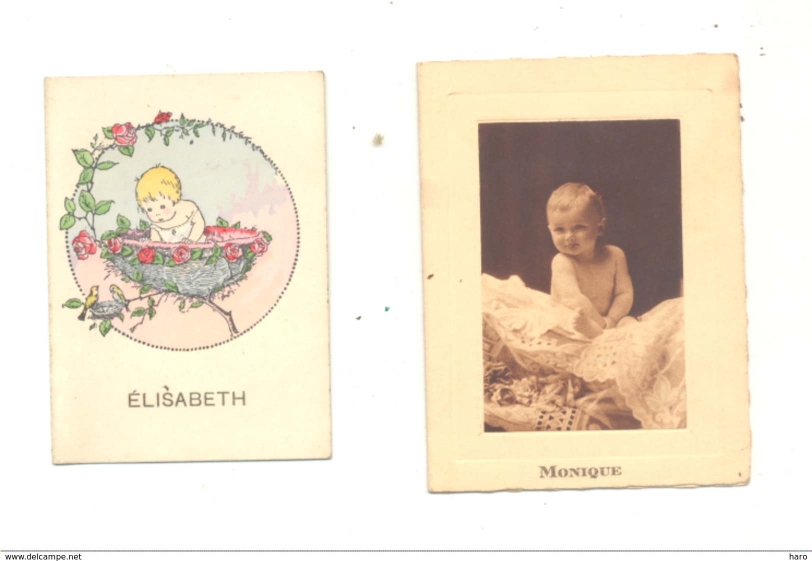 Lot De 2 Souvenirs De Baptème - Famille GULPENNE Elisabeth 1936 Et Monique 1940 - VERVIERS (b244) - Nascita & Battesimo