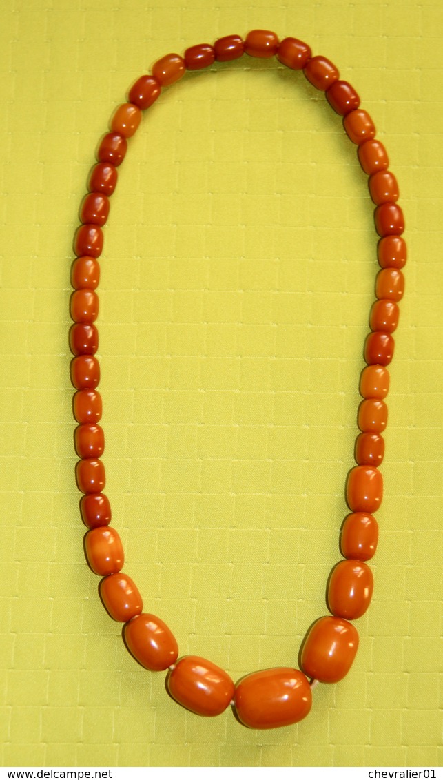 Bijoux-collier-43-ambre Jaune-amber - Colliers/Chaînes