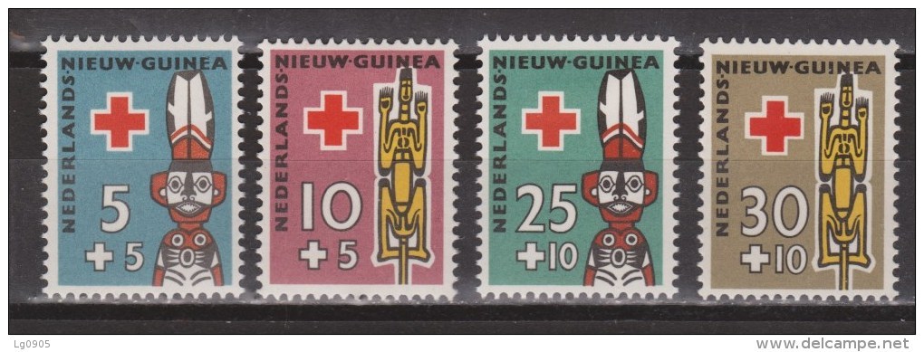 Nederlands Nieuw Guinea Dutch New Guinea 49 - 52 MLH ; Rode Kruis, Red Cross, Cruz Roja, Croix Rouge 1958 - Netherlands New Guinea