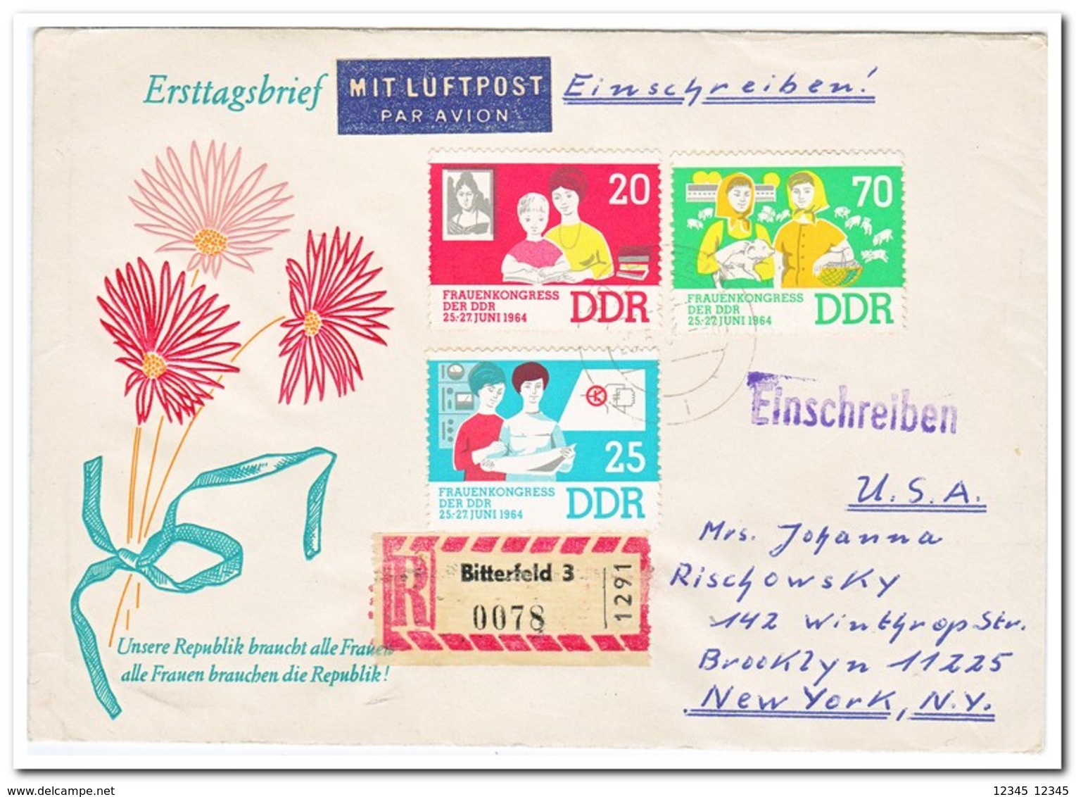 DDR 1964, FDC, Women's Congress Of The GDR - Andere & Zonder Classificatie