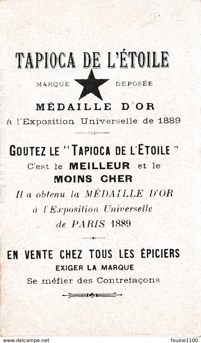 Chromo PEAUX ROUGES  Tapioca De L' étoile Médaille D'or à Exposition Universelle De 1889 Paris  Chasse Danse Indienne - Autres & Non Classés