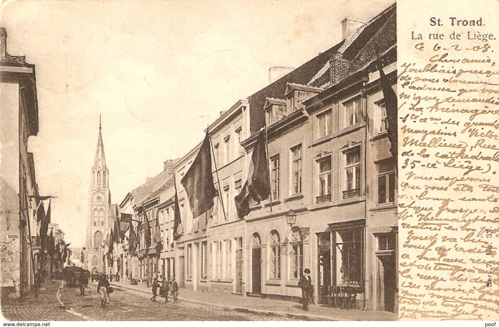 St-Trond / St-Truiden : La Rue De Liège 1908 - Sint-Truiden