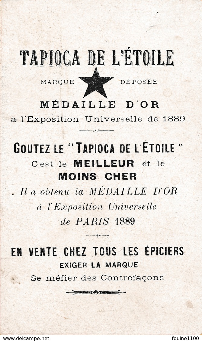 Chromo FRANCE Tapioca De L' étoile Médaille D'or à Exposition Universelle De 1889 Paris  Tennis Escrime Domino Billard - Autres & Non Classés