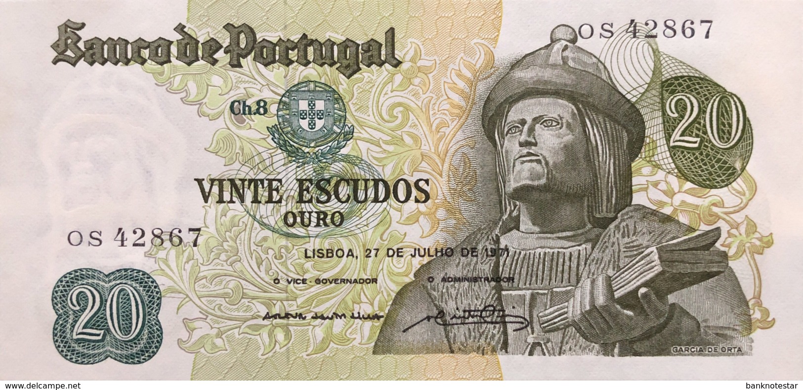 Portugal 20 Escudos, P-173 (27.1.1971) - UNC - Portugal