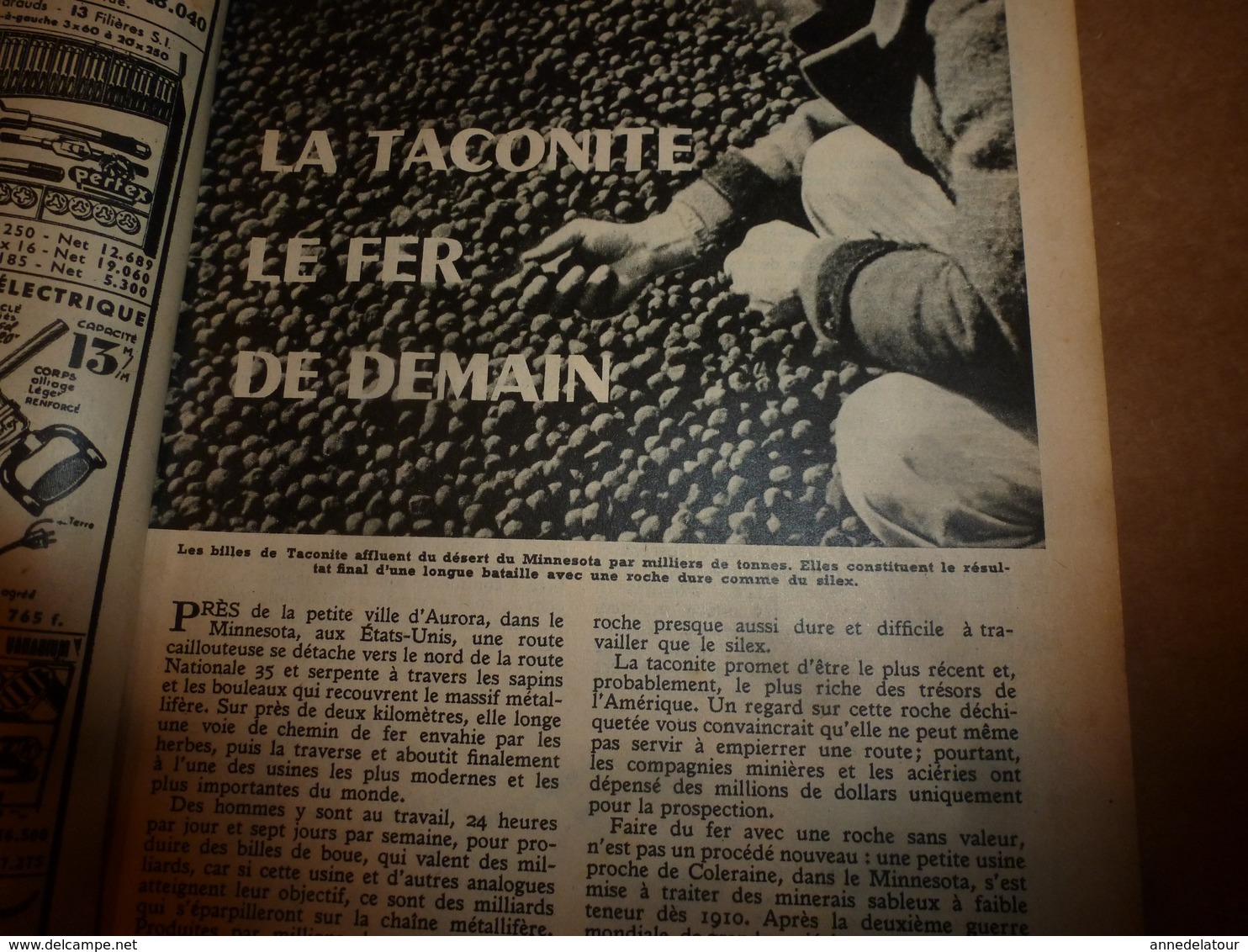 1952 MÉCANIQUE POPULAIRE:La Taconite Sera Le Fer De Demain;Les Couverts En Bois;Le Canada Lutte Contre La Neige; Etc - Autres & Non Classés