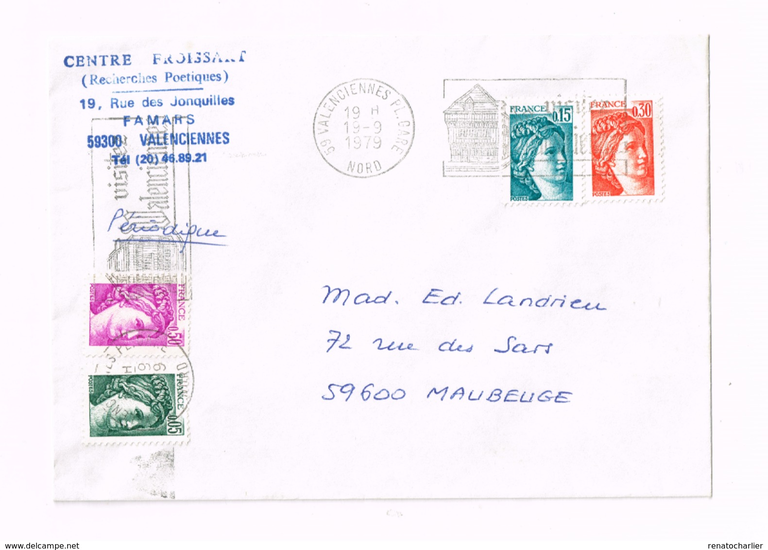 Lettre De Valenciennes à Maubeuge. - 1977-1981 Sabine De Gandon