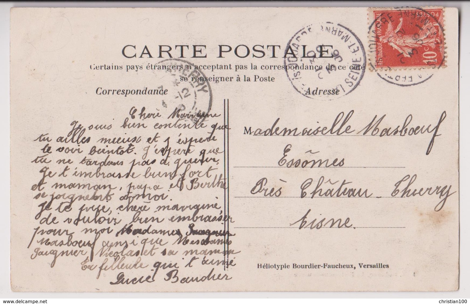 LA FERTE SOUS JOUARRE (77) : PECHE DE L'ETANG DE PERREUSE - PRISE DES ALEVINS - ECRITE EN 1906 - 2 SCANS - - La Ferte Sous Jouarre