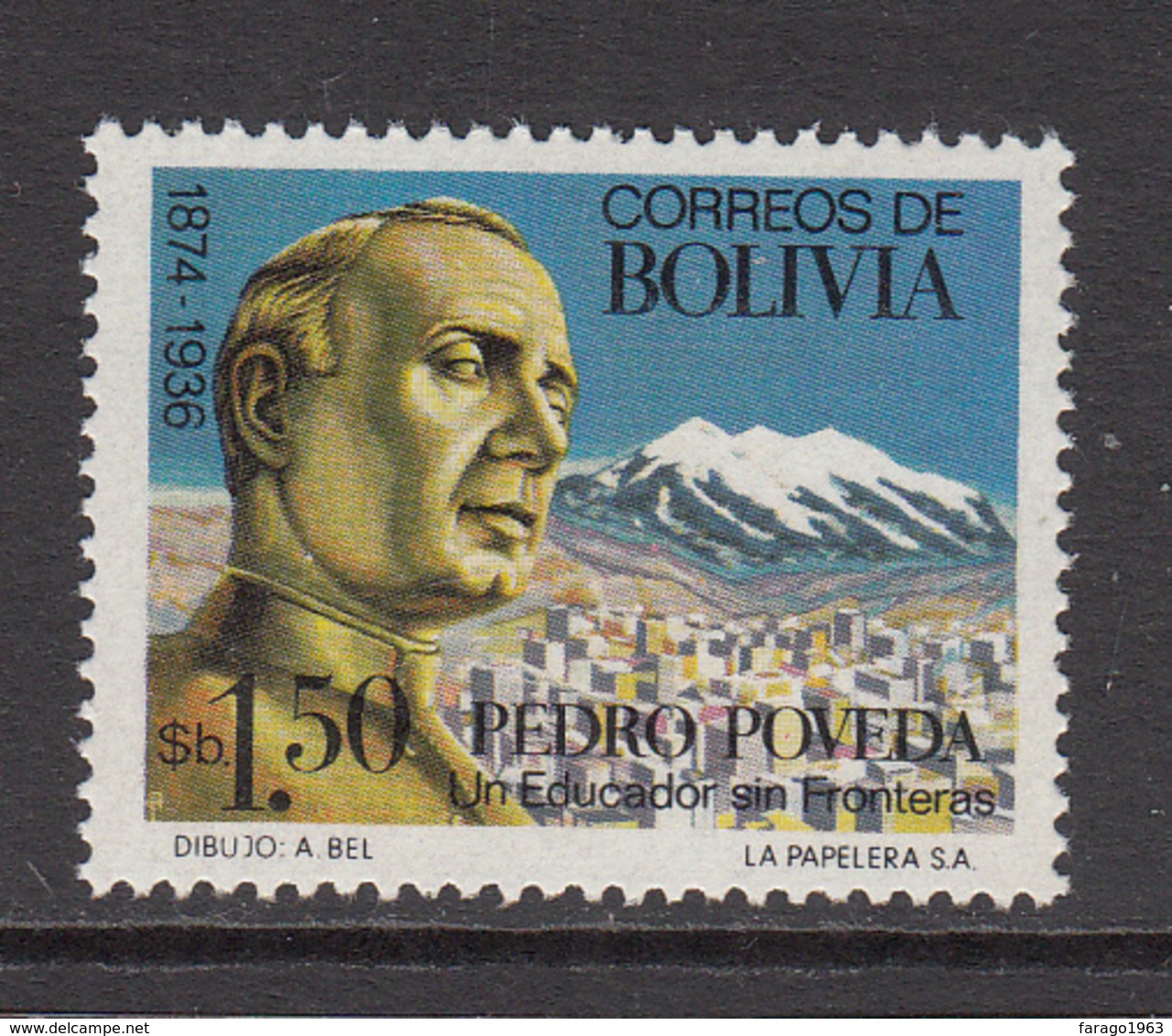 1976 Bolivia Povedo Education Teacher Complete Set Of 1 MNH - Bolivia