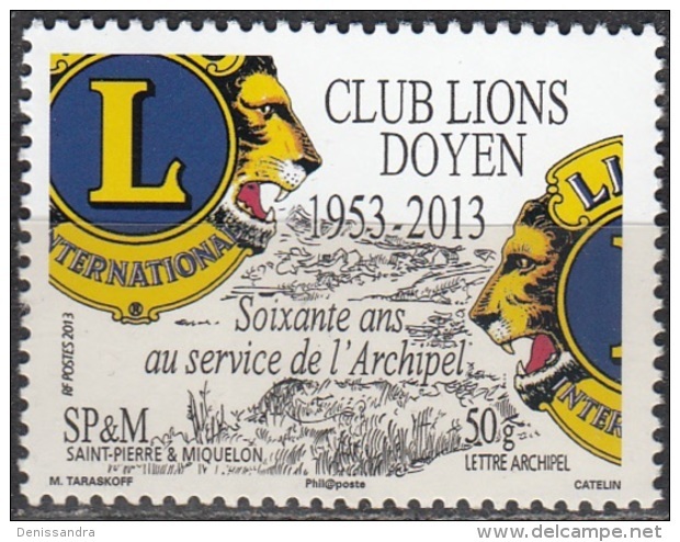 Saint-Pierre & Miquelon 2013 Yvert 1088 Neuf ** Cote (2017) 1.50 Euro 60 Ans Club Lions Doyen - Unused Stamps