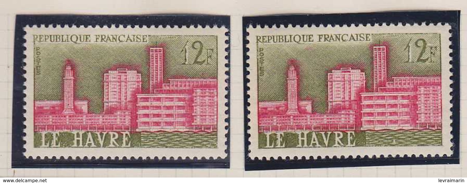 N°1252 Le Havre Deux Exemplaires Avec Belle Variété, TB. - Neufs