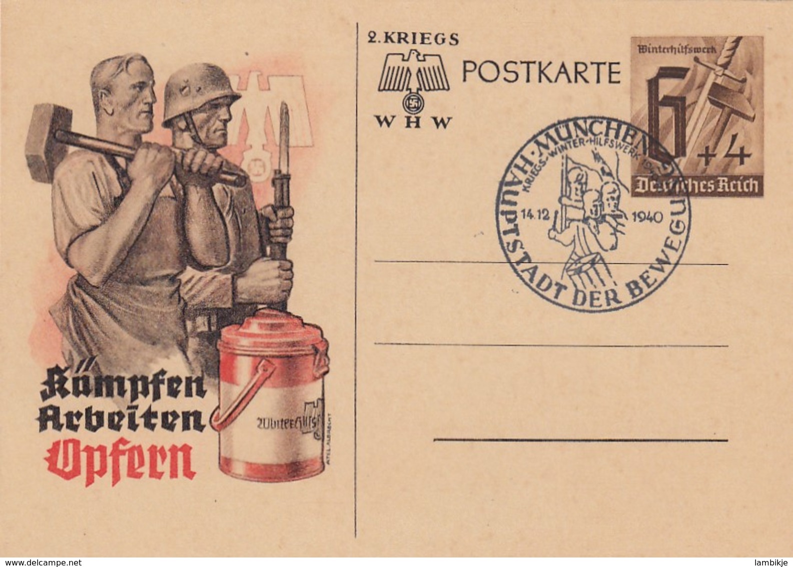 Deutsches Reich Postkarte P291B 1940 - Briefe U. Dokumente